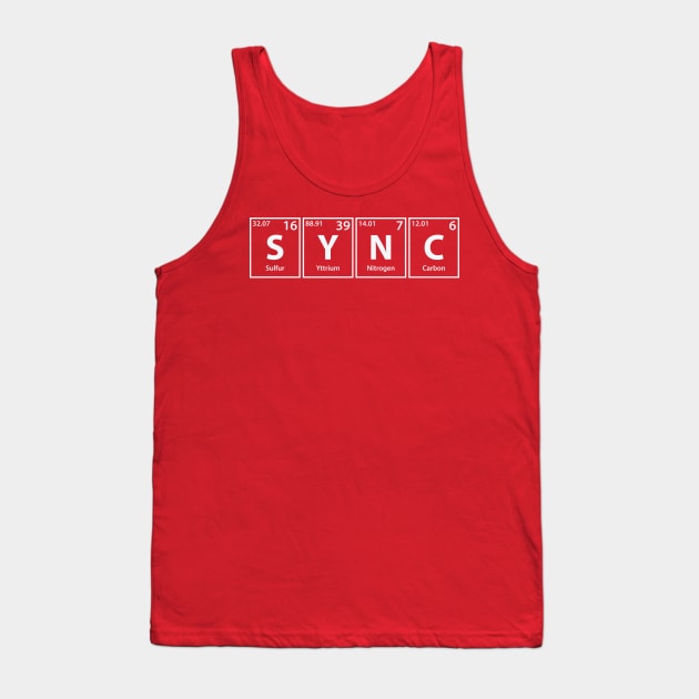 Sync (S-Y-N-C) Periodic Elements Spelling Tank Top by cerebrands